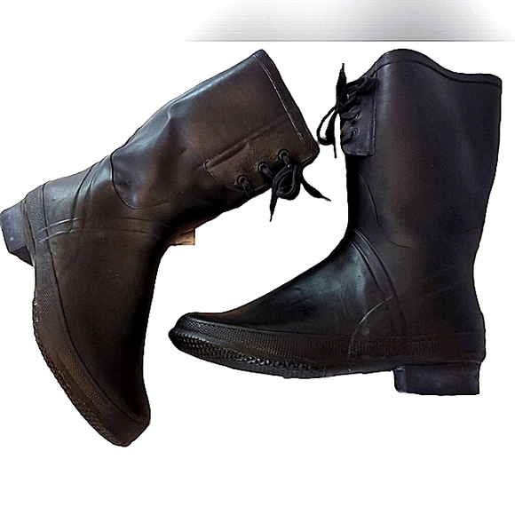 MISTY HARBOR BLACK RUBBER STEEL SHANK BOOTS SZ 12 - Picture 2 of 4